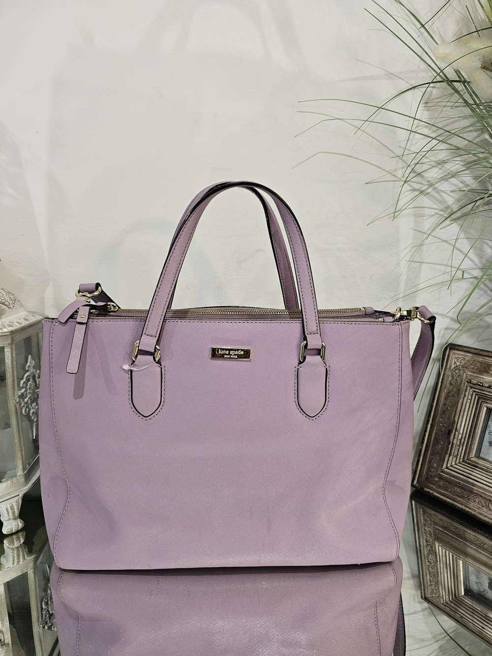 kate spade Lilac Leather Satchel Tote